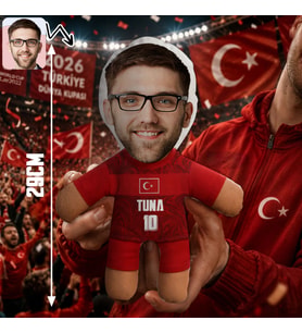 BK Gift Kişiye Özel Türkiye Taraftar Temalı 2026 Dünya Kupası Tasarımlı Bebek Yastık -1, Tek Yürek Milli Takım Ruhu