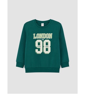 LCW Kids Yeşil Baskılı Kalın Erkek Çocuk Sweatshirt