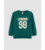 LCW Kids Yeşil Baskılı Kalın Erkek Çocuk Sweatshirt