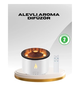 Mey İthalat® Alev Efektli Aromaterapi Difüzörü – 360 ml Su Hazneli, Sessiz ve Zaman Ayarlı