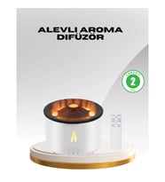 Mey İthalat® Alev Efektli Aromaterapi Difüzörü – 360 ml Su Hazneli, Sessiz ve Zaman Ayarlı