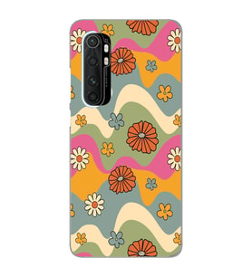 Xiaomi Mi Note 10 LITE Uyumlu Çiçekler Tasarımlı Şeffaf Telefon Kılıfı