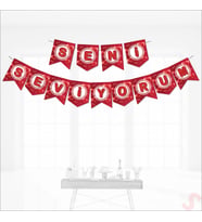 Seni Seviyorum Karton Banner, 190 cm