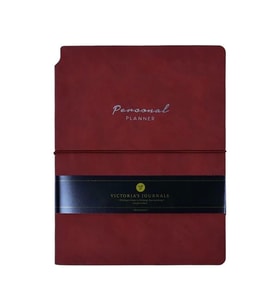 VICTORIA'S JOURNALS 1821 KUKA SOFT KAPAK NOTEBOOK 14.8x21cm A5 80gr. 96YP. ÇİZGİLİ DEFTER KIRMIZI
