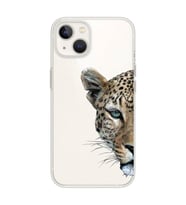 Iphone 13 Uyumlu Kaplan Desenli Şeffaf Telefon Kılıfı