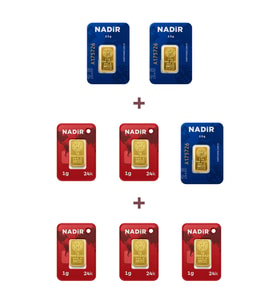 Nadir Gold 24 Ayar 12,5 Gram Külçe Altın (3 Adet 2,5 Gram Külçe Altın + 5 Adet 1 Gram Külçe Altın )