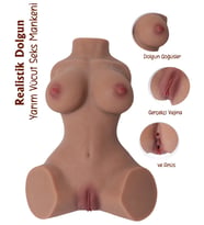Do it Love - Güçlü 7 Titreşim Fonksiyonlu Yarım Vücut Realistik Bebek - Göğüs Vajina ve Anüs - 33cm (STD)
