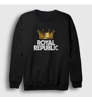 Presmono Unisex Siyah Crown Royal Republic Sweatshirt 377771tt