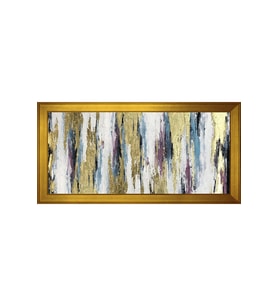 Soyut Şekiller Motifli Kanvas Tablo 50 x 70 cm Gold Çerçeve