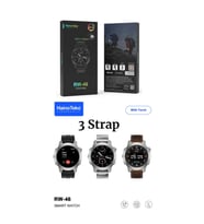 RW 46 Large Amoled Sport Watch With Torch Black Edition Wireless Charge 3 Strap Premium Series