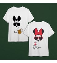 Mickey & Minnie Mouse Sevgili Çift Tasarımlı Tişört Kişiye Özel ( Unisex - Büyük - Çocuk )