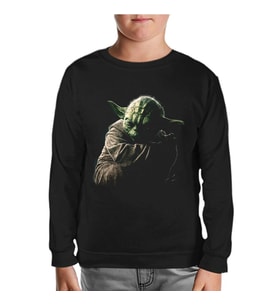 Star Wars - Yoda 3 Siyah Çocuk Sweatshirt