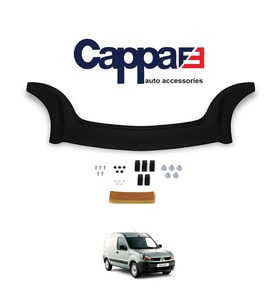 CAPPAFE Renault Kangoo Ön Kaput Koruma Rüzgarlık Deflektör 4mm Parlak Siyah 2003-2007