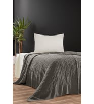 Hera  Triko Yatak Örtüsü Tek Kişilik 180 X 230 Cm (Antrasit)