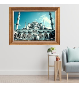 Altın Varaklı Çerçeveli Paspartulu  Tablo zv0808 (Gold)