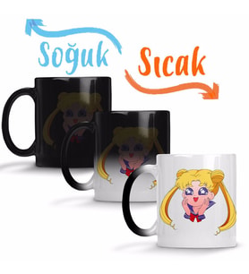 Articles Sailor Moon Happy Transparent Sihirli Kupa Bardak Porselen