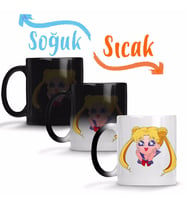 Articles Sailor Moon Happy Transparent Sihirli Kupa Bardak Porselen