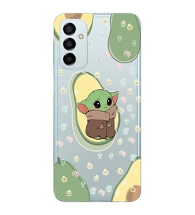 Samsung Galaxy M14 Uyumlu Baby Yoda Desenli Şeffaf Telefon Kılıfı