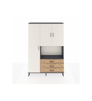 Arges Dolap 6 Raflı 3 Çekmeceli 3 Kapaklı 132x30x195 Antrasit-Aytaşı/Çam
