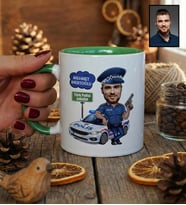 Kişiye Özel Kişiye Özel Karikatürlü Erkek Polis Kupa Bardak Polisler Günü Hediyesi