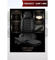 renault clio 1 1992 Koltuk ve Kılıf uyumlu Yastık Lüks Siyah Minder 2 Minder 2 Yastık