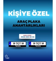 Kişiye Özel İsim ve Numaralı Araç Anahtarlığı.