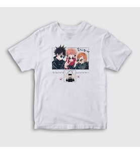 Presmono Unisex Çocuk Beyaz Lost In Paradise V3 Jujutsu Kaisen T-Shirt 352008tt