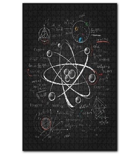 Cakapuzzle Atomik Araştırma Çizim Üzerinde Formüller Puzzle Yapboz MDF (Ahşap) (120 Parça)