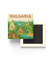 Bulgaristan - Bulgaria - Paper Cut Art - Baskılı Buzdolap Magneti Kare - 9x9 cm