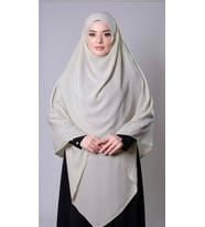 Ekru Pratik Hazır Geçmeli Tesettür Eşarp Medine İpeği Bağcıklı Sufle Hijab 2301_27