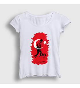 Presmono Kadın Beyaz 19 Mayıs 29 Ekim 10 Kasım Atatürk Kocatepe T-Shirt 501193tt
