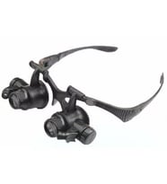 Gözlük Modeli 10X 15X 20X 25X Lens 2 Led Işıklı Büyüteç 9892G