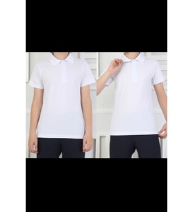 2'li T-Shirt Kız Çocuk %100 Pamuk Okul Tarz 5-13 Yaş 12278 MODANINO (Beyaz)
