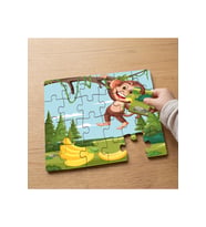 Amazon Ormanlarında Mutlu Maymun Tasarımlı 24 Parça Ahşap Çocuk Puzzle MPK1066