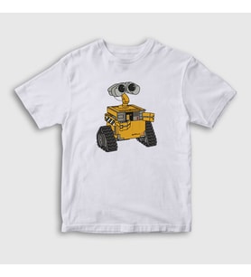 Presmono Unisex Çocuk Beyaz Cute Wall E Eve T-Shirt 427271tt (Beyaz)