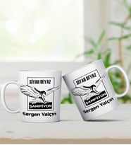 Kişiye Özel Şampiyon Siyah Beyaz Kupa Hediye Seti