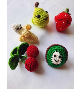 Meyve Figürlü Parmak Kuklaları Amigurumi Organik Oyuncak