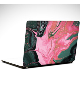 Mavi İçinde Pembe Soyut Laptop Sticker 15.6 inch (38X27CM)