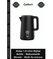 Özel Üretim Siyah Mutfak Sinbo 18 Litre Dijital Kettle Dokunmatik Ekranlı Akıllı Su Isıtıcısı