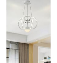 Helix Modern Led Avize - 3 Renk Işıklı Salon, Mutfak, Uyumlu Led Avize (Beyaz)