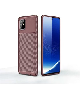 Samsung Galaxy Note 10 Lite (A81) Kılıf Esnek Soft Karbon Tasarım Legion Serisi (Kahverengi)