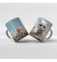 Baskılı Kupa Bardak Sevimli Kedi - 5
