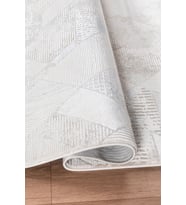 Bienal VL Saçaklı Modern Dokuma Halı,Yüksek Kalite Oturma Odası,Salon,Mutfak Halısı (Gri - Ekru)