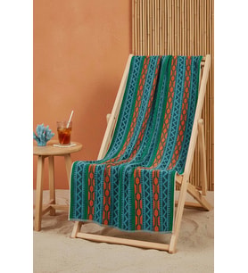 Turkuaz Sahara %100 Pamuklu Plaj Havlusu 70x140 cm
