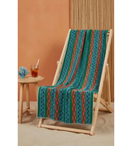 Turkuaz Sahara %100 Pamuklu Plaj Havlusu 70x140 cm