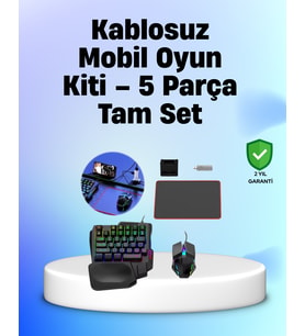 Profesyonel Mobil Oyuncular İçin RGB Klavyeli 5 Parça Oyun Kiti