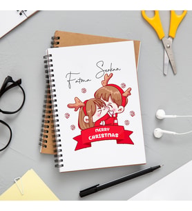 Mutlu Yıllar & Merry Christmas Yılbaşı Tasarımlı Kişiye Özel Defter
