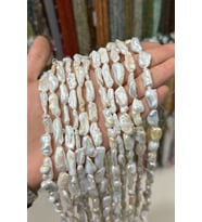İnci Çubuk Kesim 7x18mm Doğal Taş Dizi
