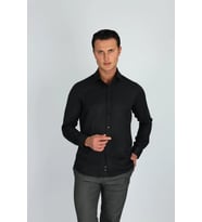 LORENZO MAZZOLİ LM1483 C 500 SİYAH ERKEK GÖMLEK