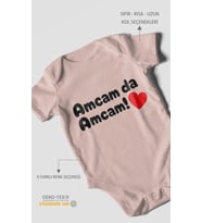 Amcam Da Amcam! Kısa Kollu Bebek Body %100 Pamuk